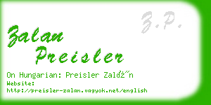 zalan preisler business card